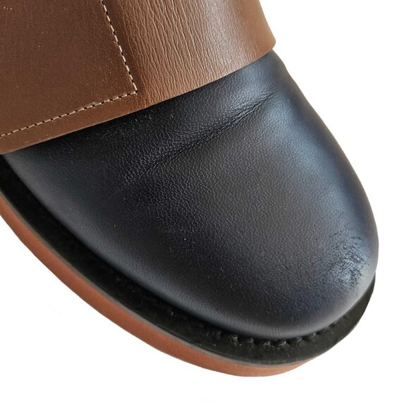 MARNI NAVY/BROWN FRONT FLAP LEATHER SHOES (36) - Picture 12 of 12